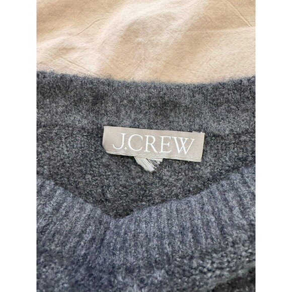 J.Crew Womens S Charcoal Wool Alpaca Boat Neck Relaxed Cable Knit Sweater Dress - Picture 4 of 8